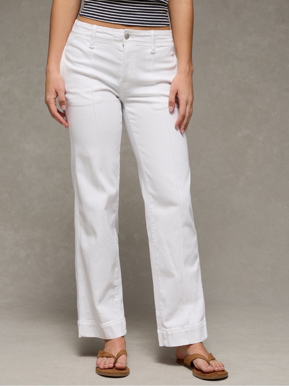 AE Stretch High-Waisted Stovepipe White Jean